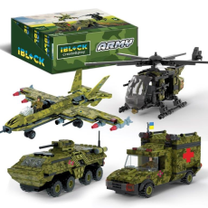 Конструктор IBLOCK арт.PL-921-428 (48ш)6 диспл. по 8шт Армія, 205-227дет.,4вида,р-р уп-ки 24*4,5(КІ)