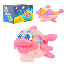 Рибка муз. арт.JD133-51A  (96шт/2)батар.,прозорий корпус,кольорові внутрішні деталі,(КІ)