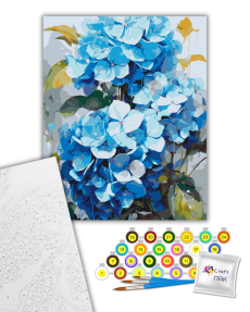 Набір для розпису "Блакитні гортензії" 40*50 см														