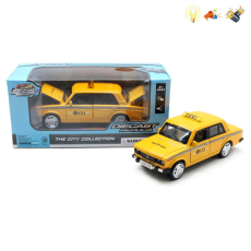 Машина 611C (72/2шт) таксі, маштаб 1/32, металева, світло, звук, інерція, в коробці (21*8*1