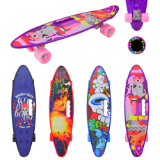 Пенні борд  арт. SC24155 (8шт) 56*15 см колеса PU свiтяться,8 видів(КІ)
