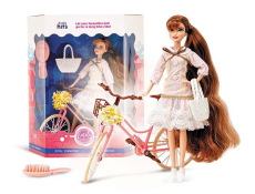 Лялька арт. KH23/019 (24шт/2) з велосипедом короб. 30*34*10  см(КІ)