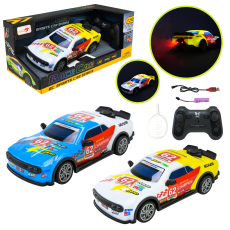 Машина р/к арт. 998-7 (60шт/2) акум 2кольора, світло,звук,дим, короб. 19*8*6,5см(КІ)