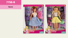 Кукла  7758-B (60шт/2) 2 вида, с аксессуарами и нарядами, р-р игрушки – 29 см, в кор.23*6*(КИ)