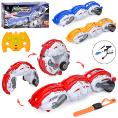 Машинка QX005Z (6шт) р/к2,4G, акум, 2 пульти(1-браслет), 36,5см, трюкова, музика, звук, реагує на ру