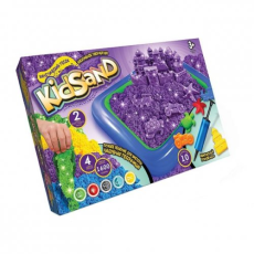 Набір креативної творчості "Кінетичний пісок"KidSand" 1600г+пісочниця (5), KS-02-01(Пок)												
