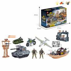  Військовий набір F17-3 (36/2шт) техніка 5шт,солдати 2шт,вежа,пост (28*13*21см) в коробці		