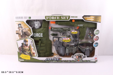 Военный набор 34280 (18шт) жилет,часы,рация,оружие,в кор. 66*38*6см(КИ)