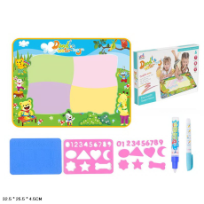 Килимок малюв.арт.774-1/2/4/5 (48шт)малювання водою,зникає через 5 хв., в комплекті 2 трафарети(КІ)