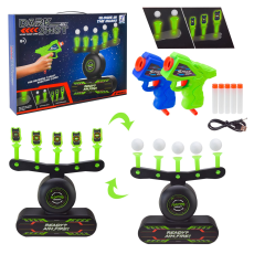 Тир арт.3361(24шт/2) мішень,1 пістолет (2 кольори) ,поролон. снаряди, кулі, короб. 38*7,7*28,4см(КІ)