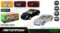 Машина мет. арт. 68374 (48шт/2)  1:32  Porsche 911 Carrera S, батар,світло,звук,відкр.двері(КІ)