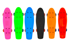 Пенни борд  JP-HB-10V (8шт) пластик.крепление,колеса 4 см PVC, 42*13 см,6 цветов(КИ)