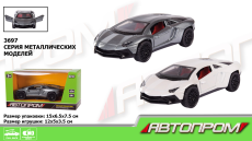 Машина металл 3697 (96шт/2) ,1:36,2 цвета,откр.двери,багажник,в кор.15,2*6,2*7,6см(КИ)