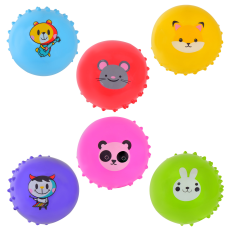 М'яч гумовий арт. RB20309 (400 шт) з шипами, 10 см, 25 грам, 6 видів(КІ)