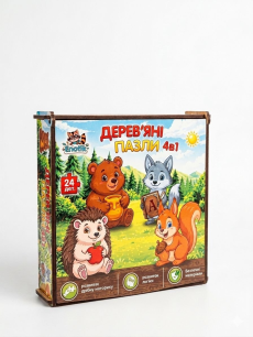 Дерев'яний пазл "Лісні тваринки", 24 дет