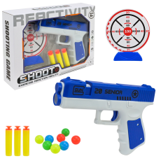 Iграшкова зброя арт.A30-50 (144шт/2) пістолет, мішень, м'як. кулі, у короб.,25,5*6*18см(КІ)