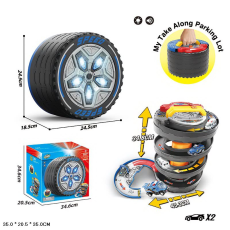 Паркінг арт. SK-571JA (8шт/2)  батар. пластик + метал,2 машинки у комплекті, світло,звук,(КІ)