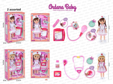 Кукла  A717 (48шт/2) 2 вида,стетоскоп,аксес,в кор.34,5*8*23,5 см(КИ)