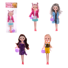Кукла YL807-26A/27A/28A/29A (120шт) 4 вида, с сумочкой, в пакете – 12*32 см, р-р игрушки – 24 см(КИ)