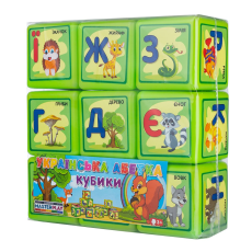 Кубики 85мм "Абетка" український алфавіт (9 штук)