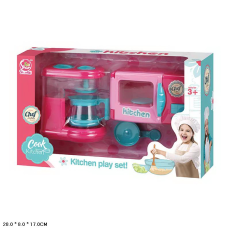 Побутова техніка набір арт.334B (60шт/2)  батар. кавоварка та мікрохвильова піч короб. 28*8*17см(КІ)