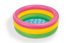 Бассейн надувн. 57107 (12шт)  3 секц, винил,реф. дно(1-3лет) рем комплект,в кор. 61*22см(КИ)