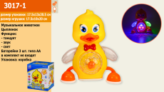 Муз.животное 3017-1 (60шт/2) Утенок,батар.,свет,звук,в кор.17,5*13*20,5см(КИ)