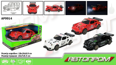 Машина батар арт. AP9914 (60шт) 3 кольори,світло, звук, пар, у коробці 18*10*9,8см(КІ)